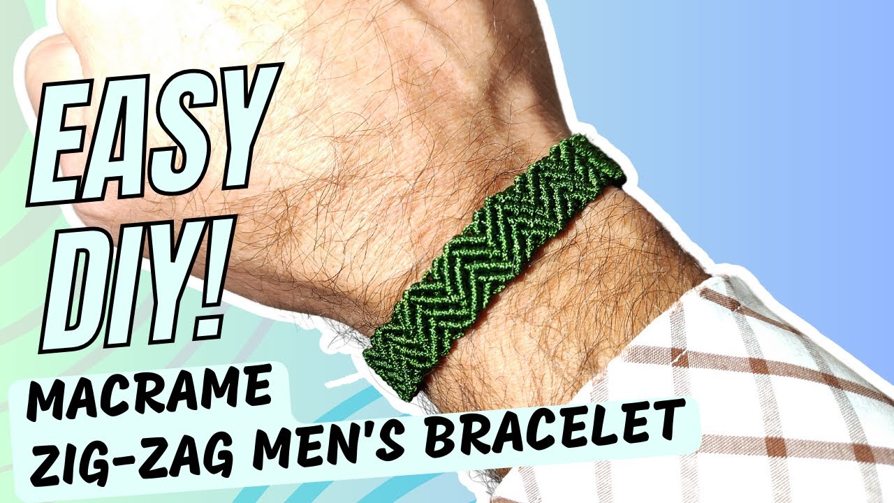 DIY Zig-Zag Macrame Bracelet for Men – Easy Step-by-Step Tutorial!