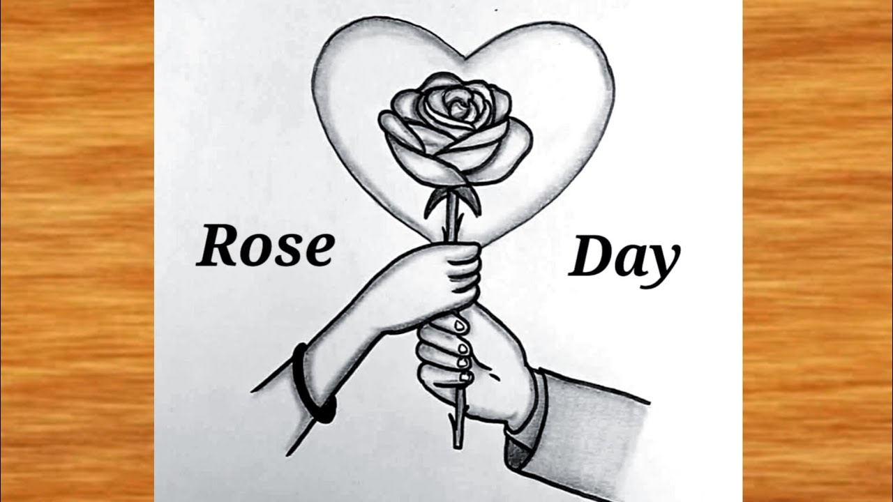 World Rose Day Drawing | VALENTINE'S DAY Drawing | LOVE DRAWING | Couple Drawing || valentines week