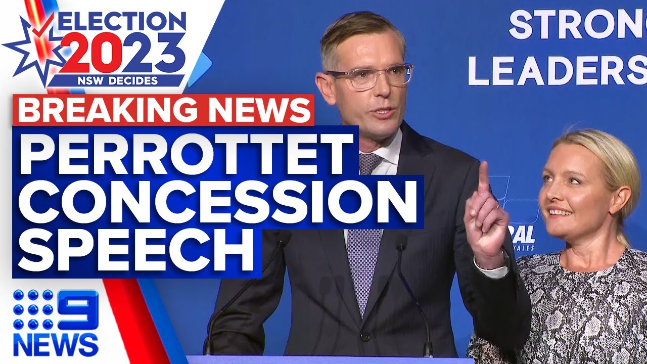Dominic Perrottet delivers concession speech | NSW Election 2023 | 9 News Australia