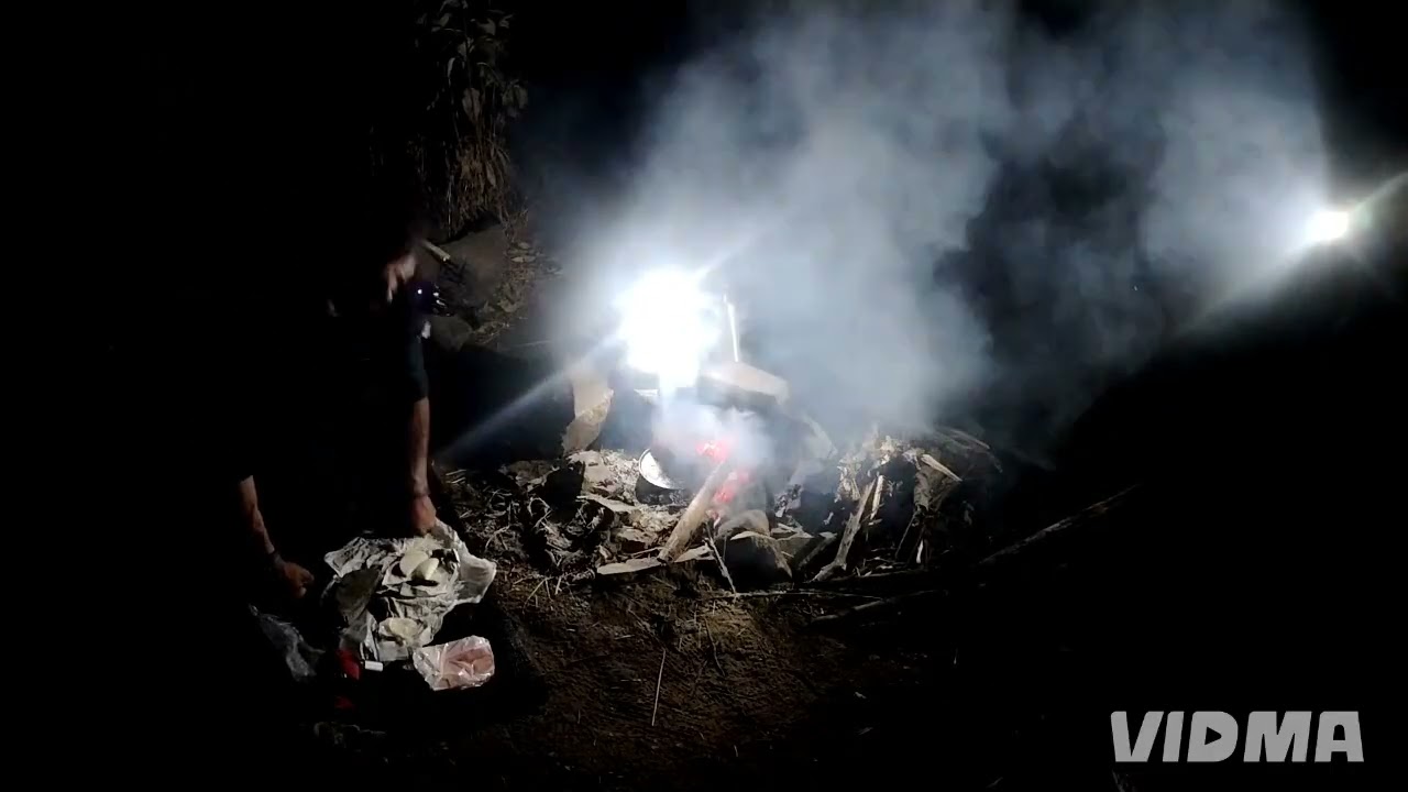 Preparando la cena al aire libre 😁