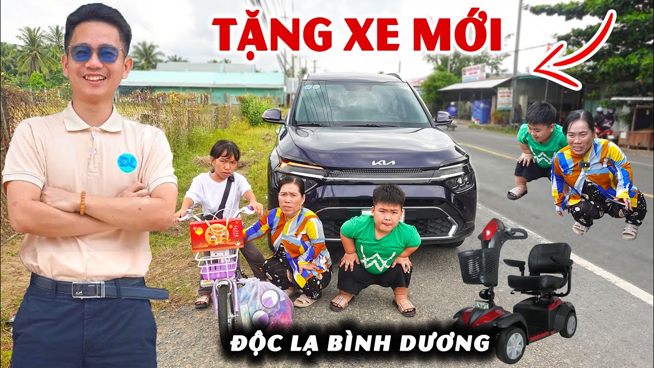 Bất Ngờ 3 Mẹ Con Lùn Nhất Việt Nam Được Anh Phú Kênh ĐỘC LẠ BÌNH DƯƠNG Tặng Xe 4 Bánh