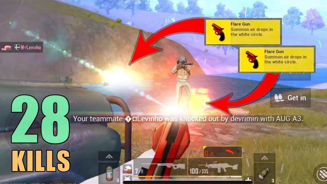 SHOOTING LAST GUY WITH 2 FLARE GUNS | 28 KILLS | LEVINHO | DUO SQUAD | PUBG MOBILE