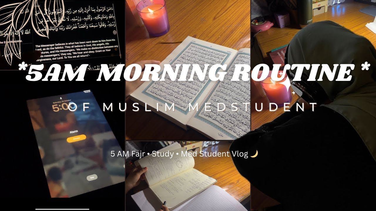 *PRODUCTIVE* morning routine ☀️ | Muslim Med Student Fajr & Study Vlog | 