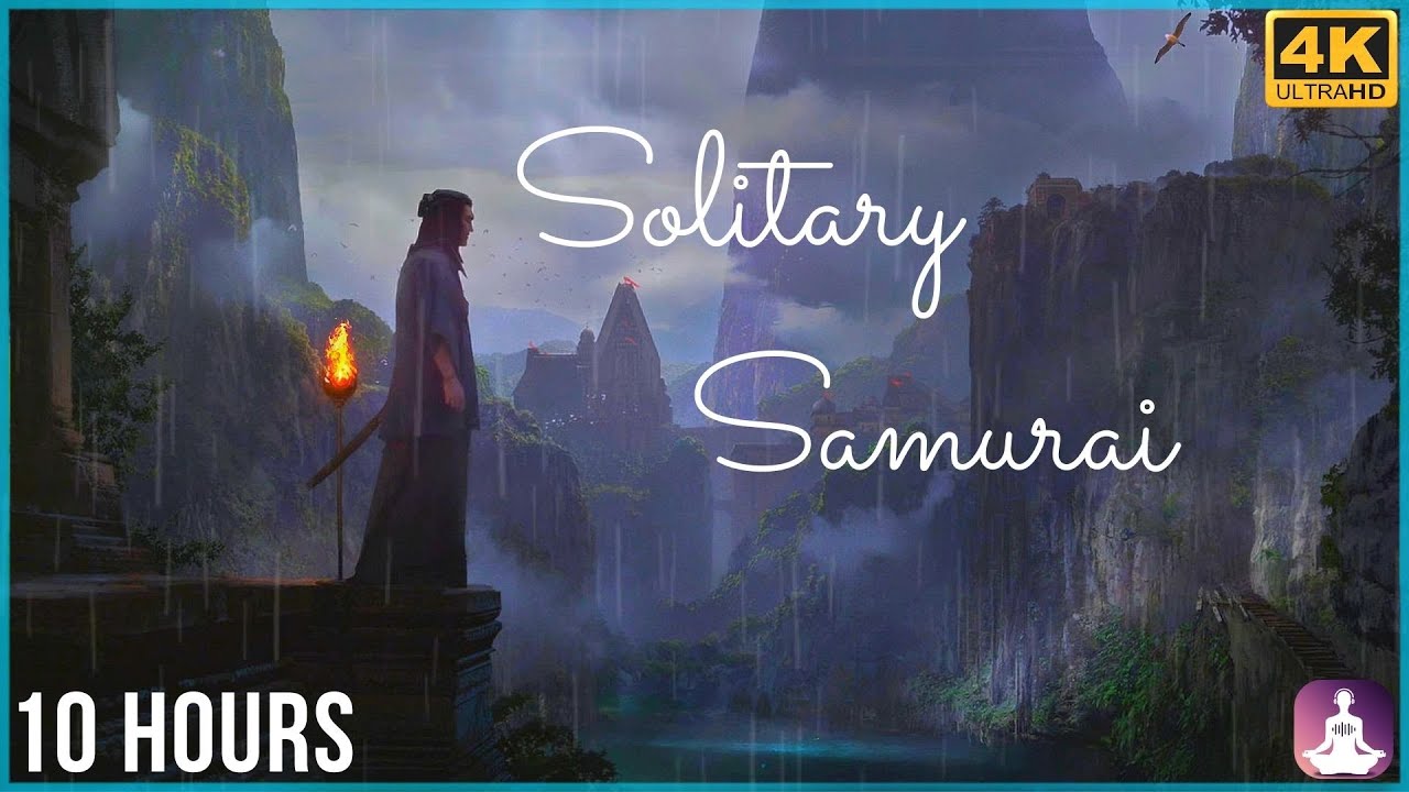 SOLITARY SAMURAI - 10 HOURS - HANS ZIMMER - JAPANESE MUSIC RAIN MEDITATION - ASMR - 4K -