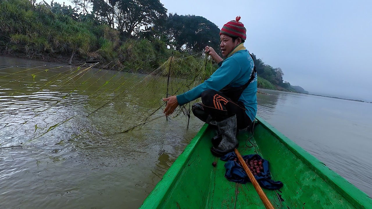 กลับจากงานบุญ ลงเรือยามปลา หมานๆพอได้กินพี่น้อง