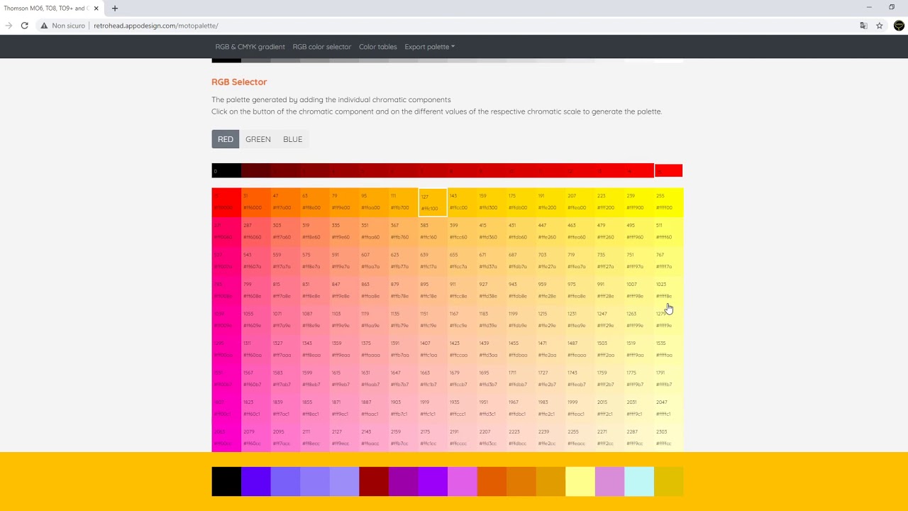 Thomson MO/TO and Olivetti Prodest PC128 4096 color palette editor