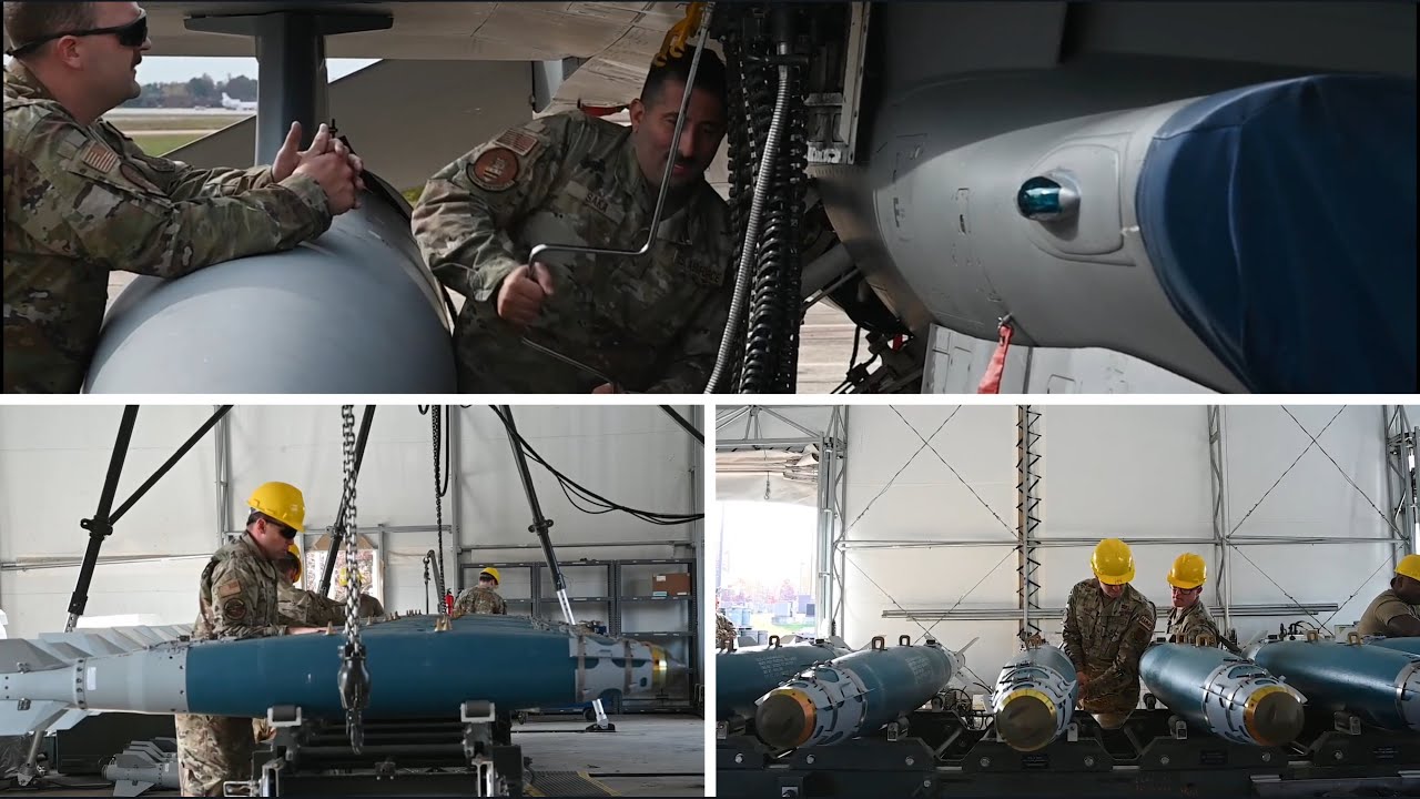 113th AMXS load ammunition into an F-16 aircraft | Building GBU-38s