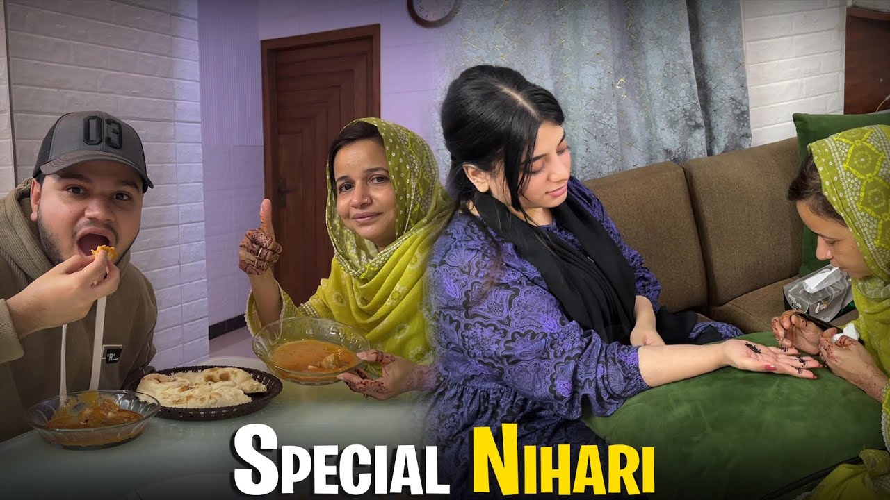 Momina ne mama se mehendi lagwa li😍| Papa ke liye famous idrees nihari laya but khai nahi🥲