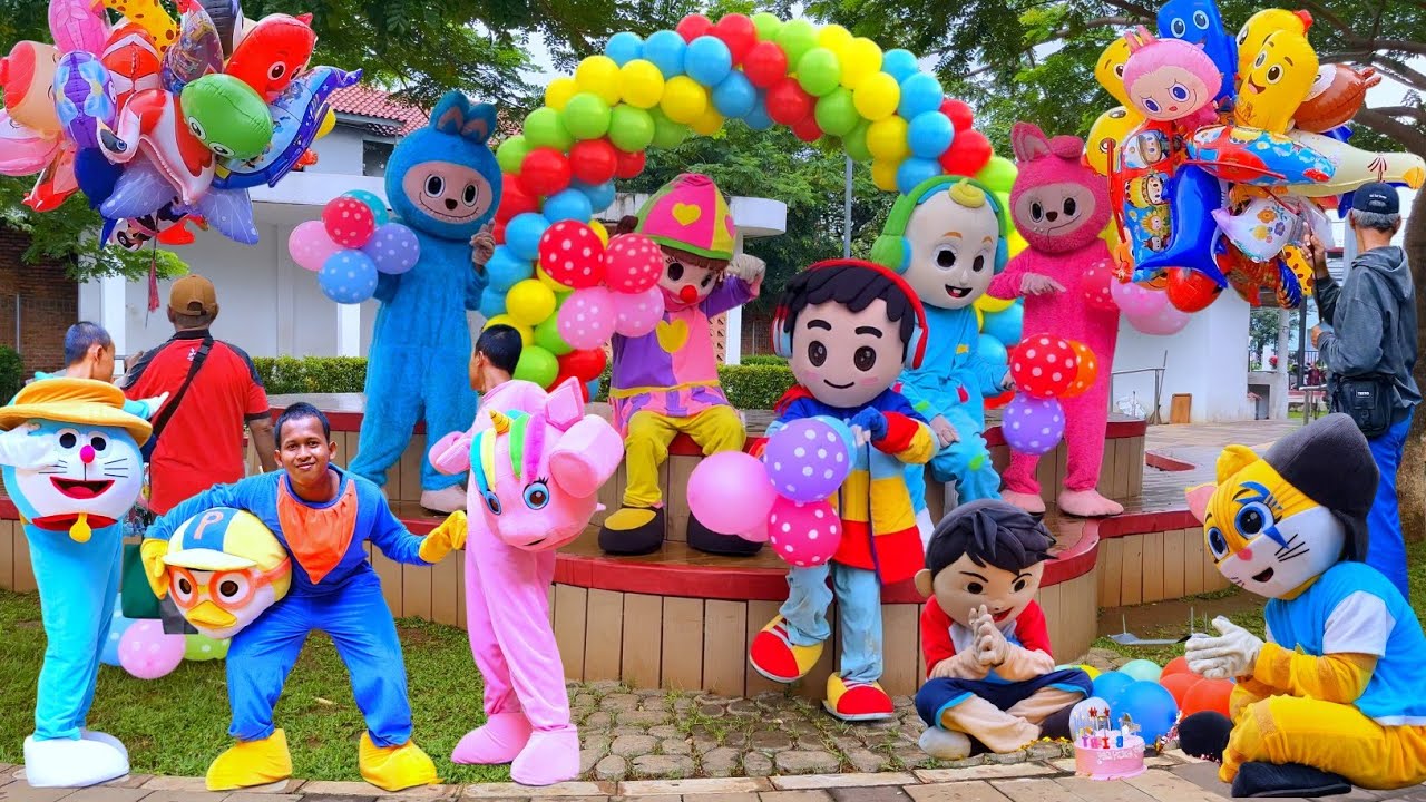 LAGU BALONKU ADA LIMA VERSI BADUT LUCU BALON WARNA-WARNI BALON KARAKTER | BALLOON SONGS