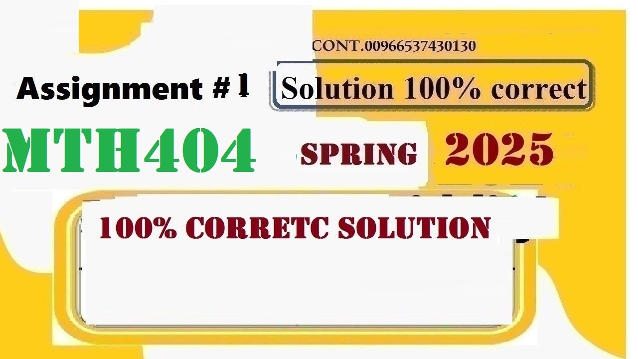 mth 404 assignment 1 solution 2025|mth 404 assignment 1 2025
