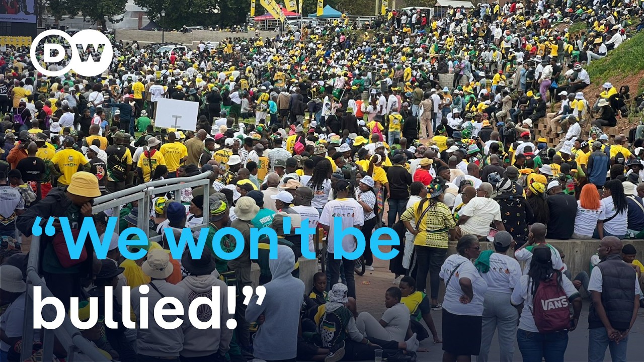 South Africa protests: ANC rallies thousands over US criticism