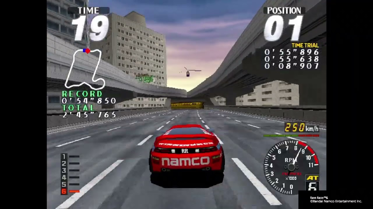 アーケードアーカイブス レイブレーサー 中級T.T. 1位