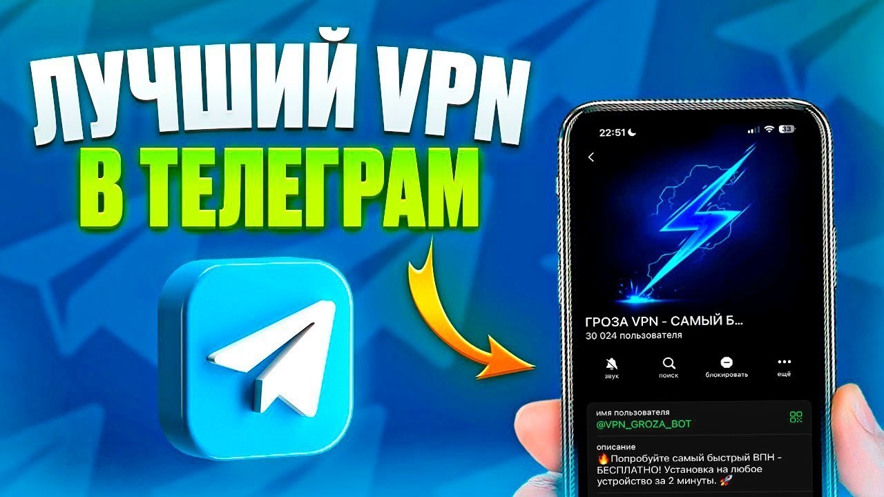 🚀 Рабочий VPN через Telegram 2025 | Лучший ВПН Бот для iPhone и Android за 2 минуты