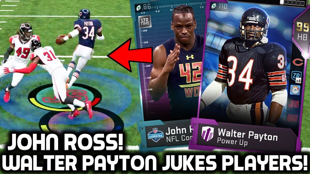 WALTER PAYTON JUKES PLAYERS! JOHN ROSS FASTEST PLAYER IN THE NFL! Madden 19 Ultimate Team