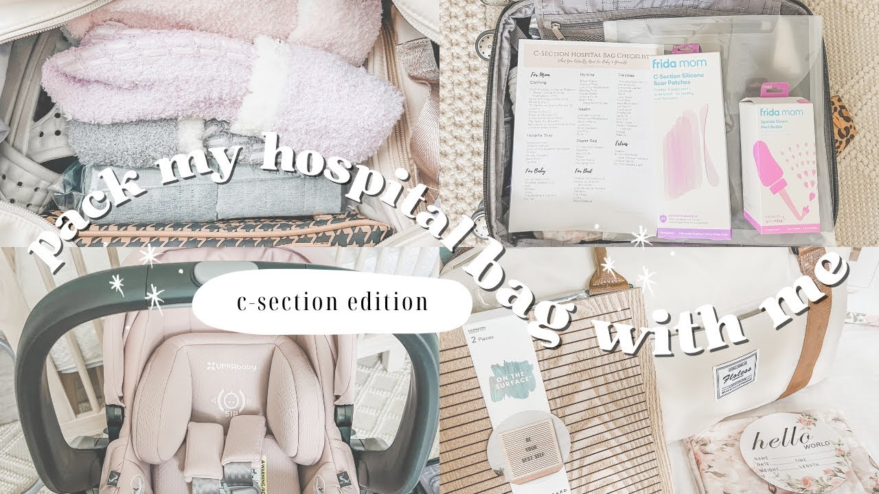 pack my hospital bag with me 🍼🎀👜 c-section edition