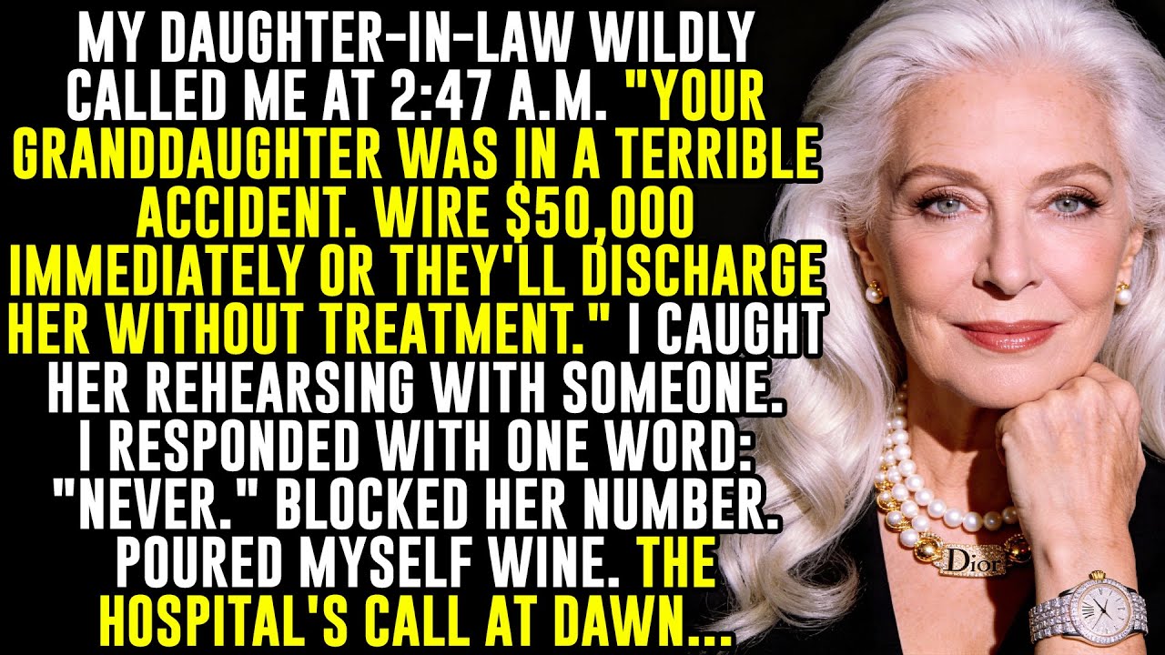 My DIL called me at 2 A.M demanding $50.000 for her daughter, but I caught her...