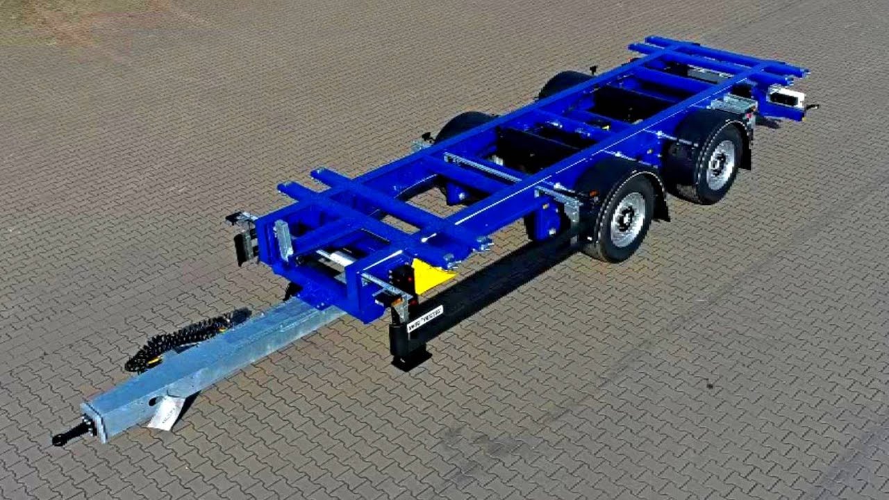 WEB TRAILER Zentralachs Wechselanh&auml;nger mit zus&auml;tzlichen Containerholmen