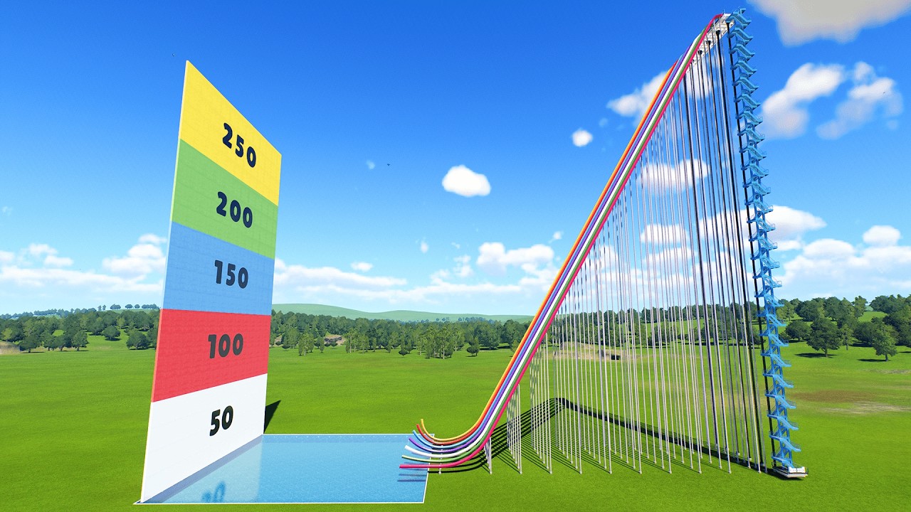 0° vs 90° High Jump Water Slides – Planet Coaster 2