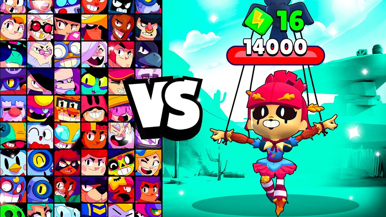 ПУГАЛО ДЖИДЖИ против ВСЕХ БРАВЛЕРОВ! С 16 бонусами! | Brawl Stars