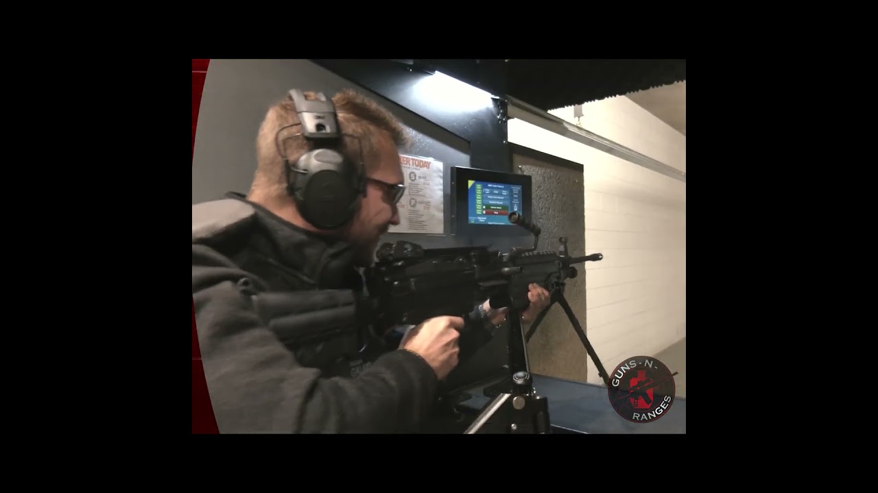Floating M249 Full Auto Rig. 😎 Terminator style #crazy #wow #beast #firearms #fun #weightless #gun