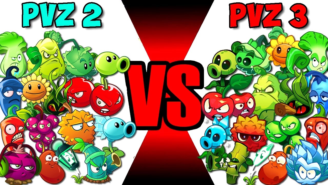 All Plants in PVZ 2 vs PVZ 3 Battlez - Which Version Will Win? - Plant vs Plant
