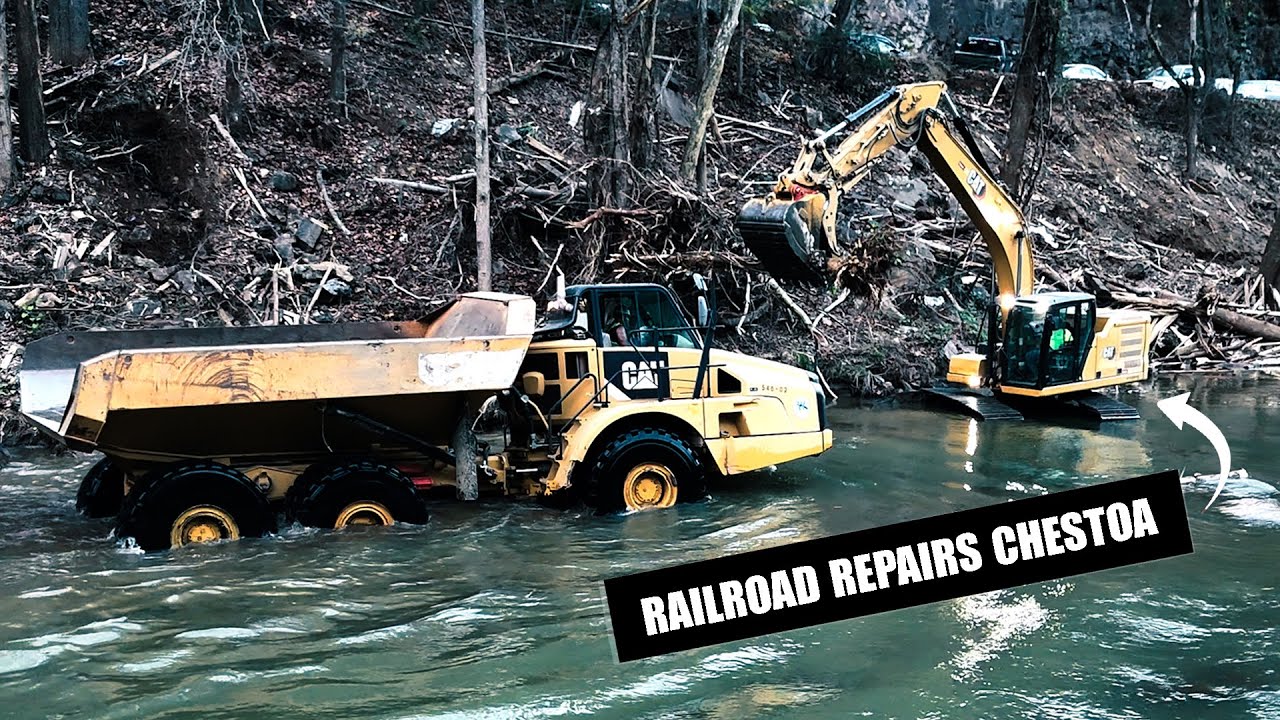 CSX Railroad Repair Work at Chestoa post Helene Flooding