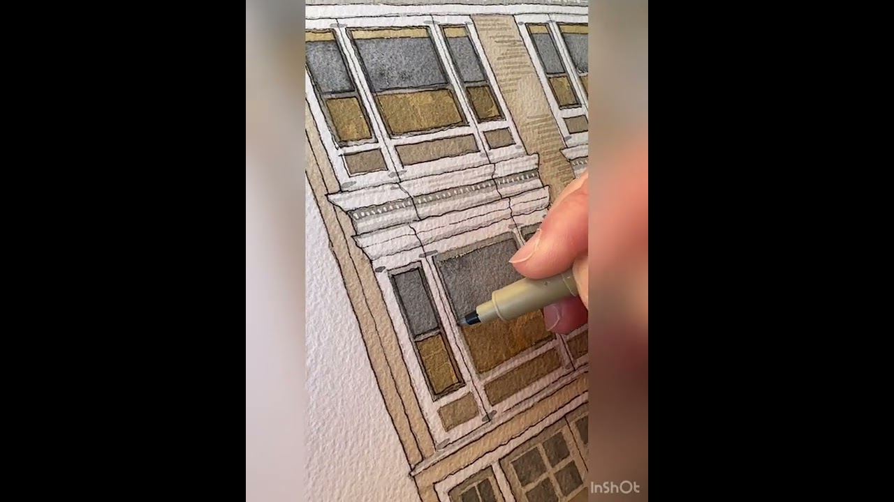 Watercolor tutorial on Victorian House, building in San Francisco