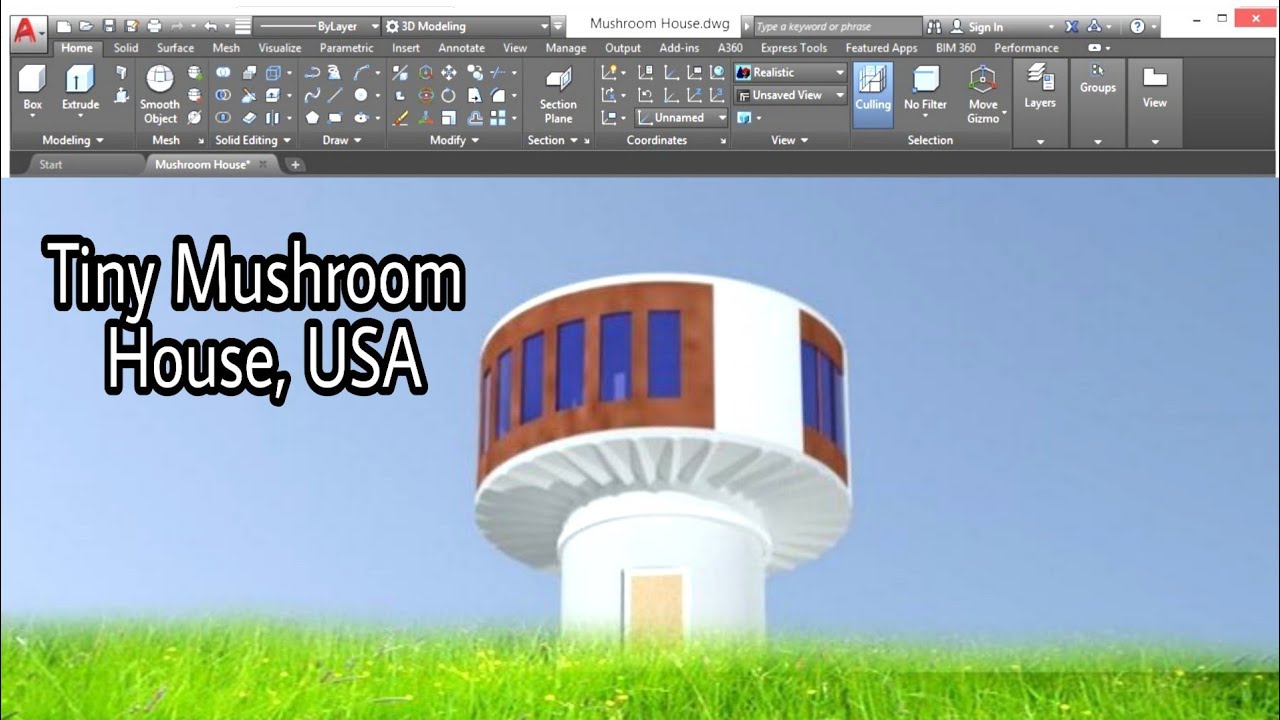 AutoCad 3D | Mushroom House | Sam Bell Residence & Beach House | 360° House Modelling