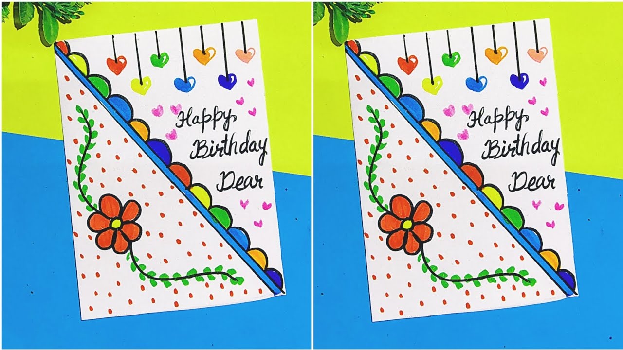 🥰Easy and Beautiful Birthday Greeting Card🥰Last Minute Birthday Card/How to make birthday card 