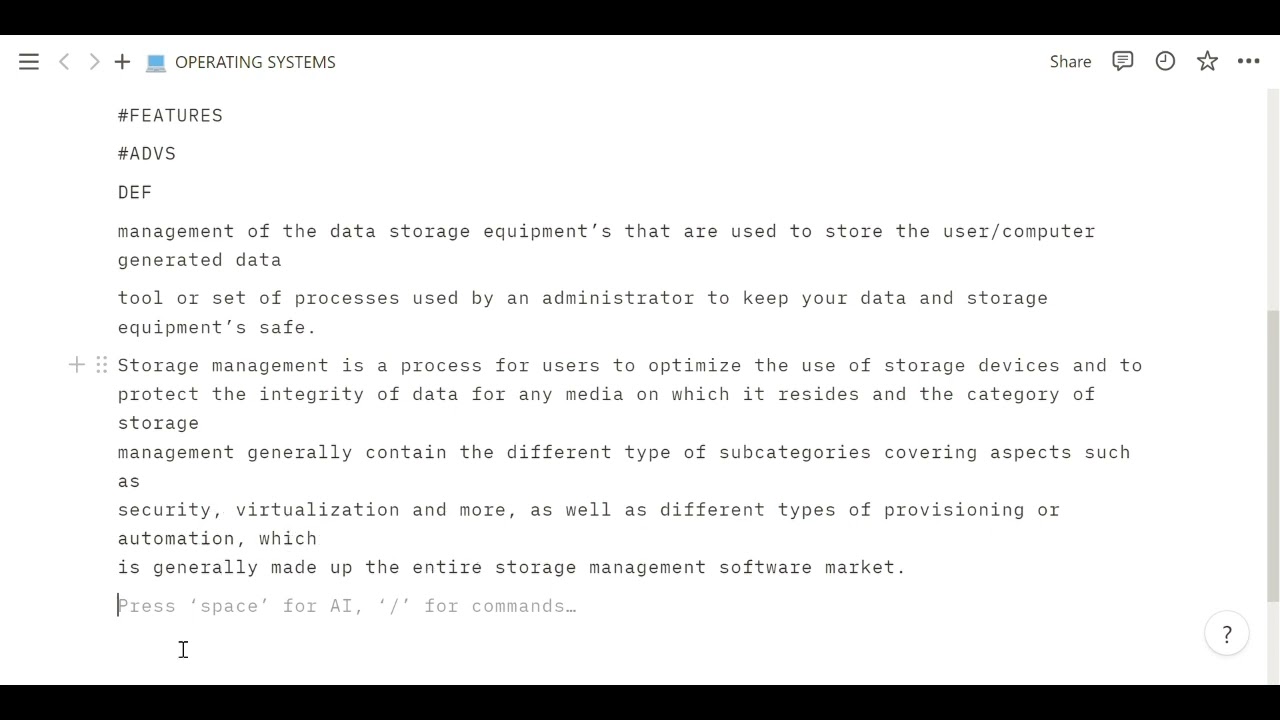 OPERATING SYSTEMS LEC 1 - STORAGE MANAGEMENT MECHANISMS