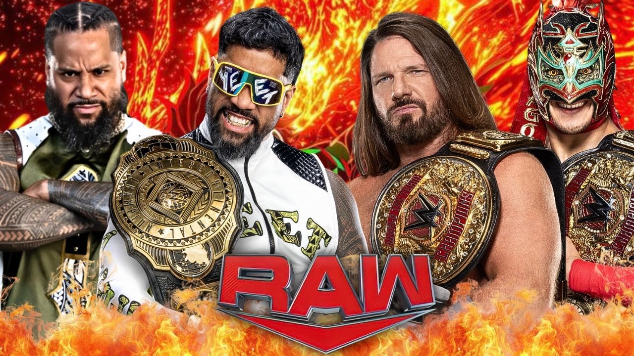 Jey Uso & Jimmy Uso vs AJ Styles & Dragon Lee WWE Raw Netflix - FULL MATCH