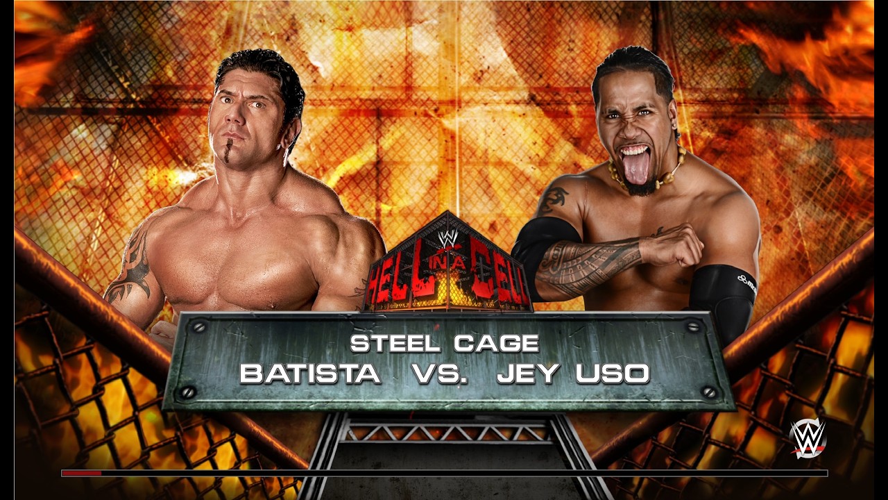 WWE 2k15 Личное первенство по правилам Steel Cage первый этап Batista 03 - Jey Uso 13