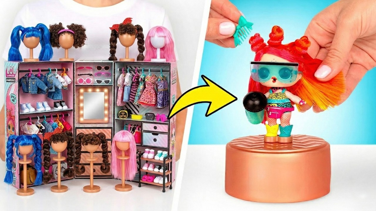 Poupées L.O.L. dans des boîtes de laque pour cheveux | Déballe et joue !