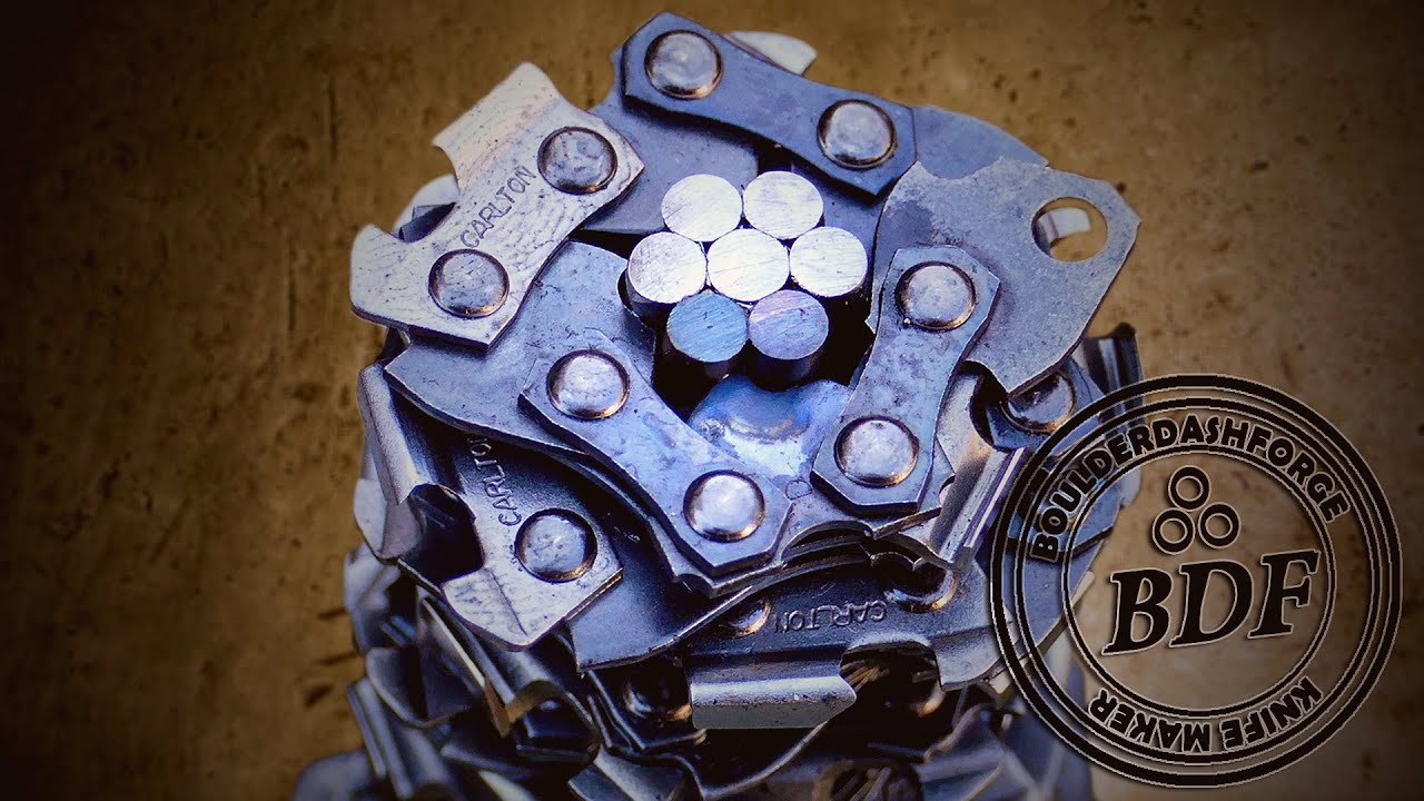 🔥 Forging a Deadly Knife from 7 Cables and 2 Chainsaws!