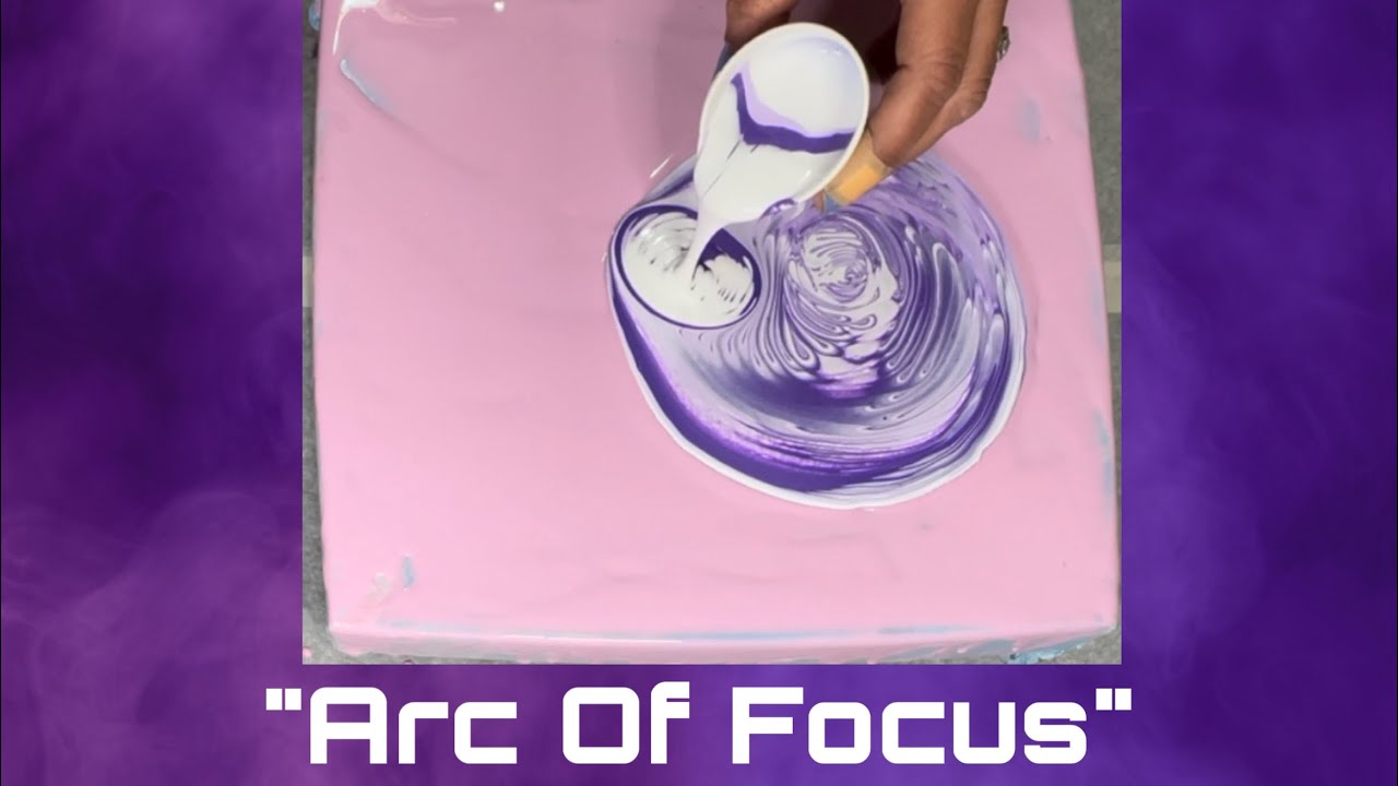 🪞”Arc Of Focus”~Beautiful Purple & Lavender Acrylic Pour~🫗💜