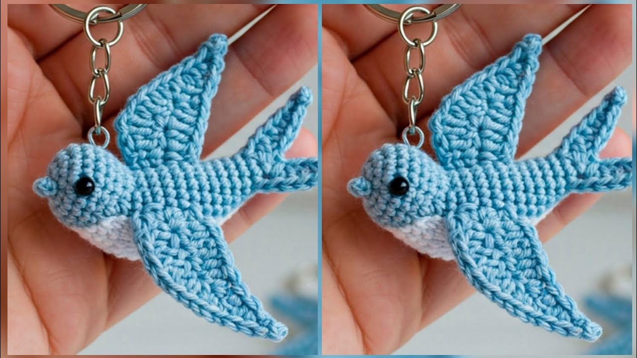crochet bird keychain, crochet keychain, cute crochet keychain 
