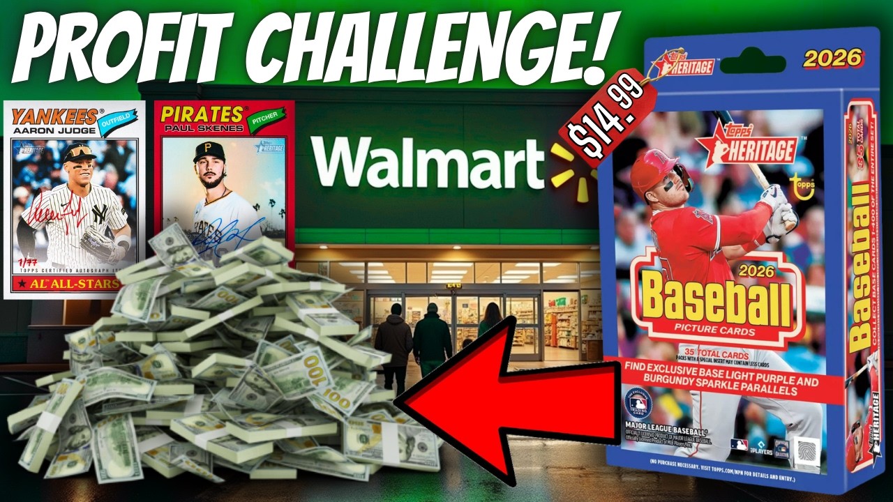 🚨IMAGE VARIATION HIT!🚨2026 TOPPS HERITAGE PROFIT CHALLENGE! HUGE HANGER BOX BASEBALL CARD OPENING!