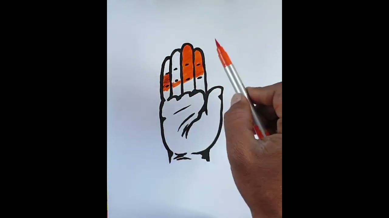 Congress Symbol Drawing #shorts #ytshorts #viralshorts #obhaina