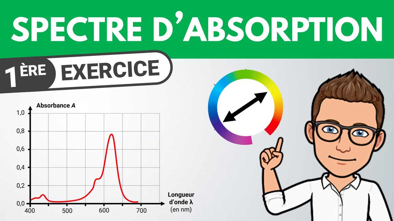 Quelle est la couleur de la solution ? Spectre d'absorption | Exercice | 1ère spé | Chimie