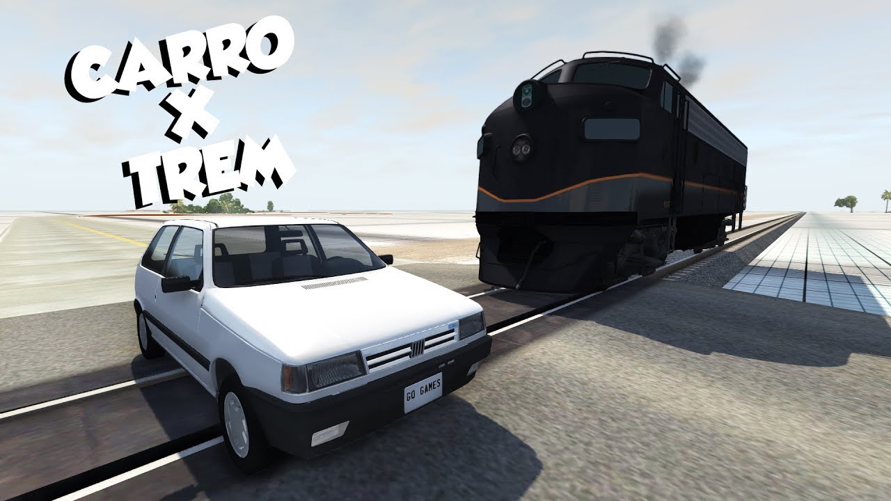 CARRO x TREM! BeamNG.drive