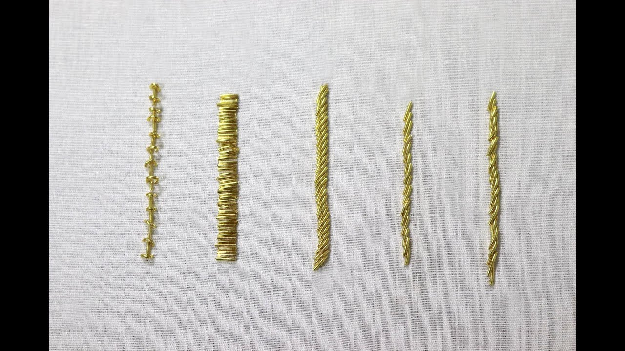 French Wire Hand Embroidery Tutorial for Beginners | Basic Zardosi Stitches Tutorial - 1