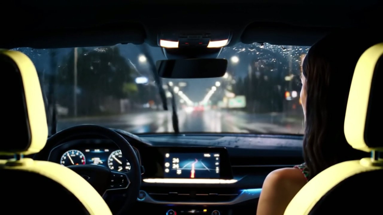 Boring Evening Rain Driving - Dim Screen Calming Sounds for Relaxation