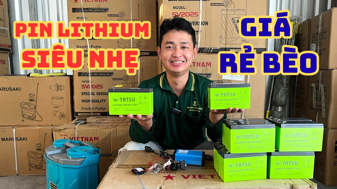 Bình PIN LITHIUM THÁI LAN chính hãng giá rẻ bèo ! Lắp là chạy ! Phun mạnh - nhẹ nhàng - bền bỉ
