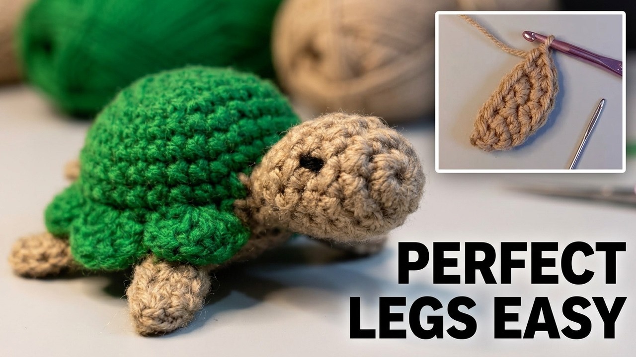 🧶How to Crochet Turtle Legs– Step 3 | Amigurumi Tutorial 🐢