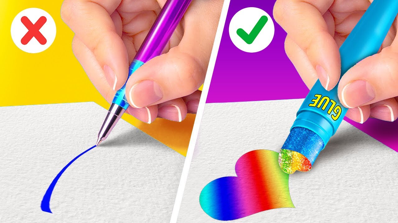 TRUCCHI MAGICI FAI DA TE! IDEE PRATICHE PER DIPINGERE || Sfide Artistiche Su123 GO! GOLD