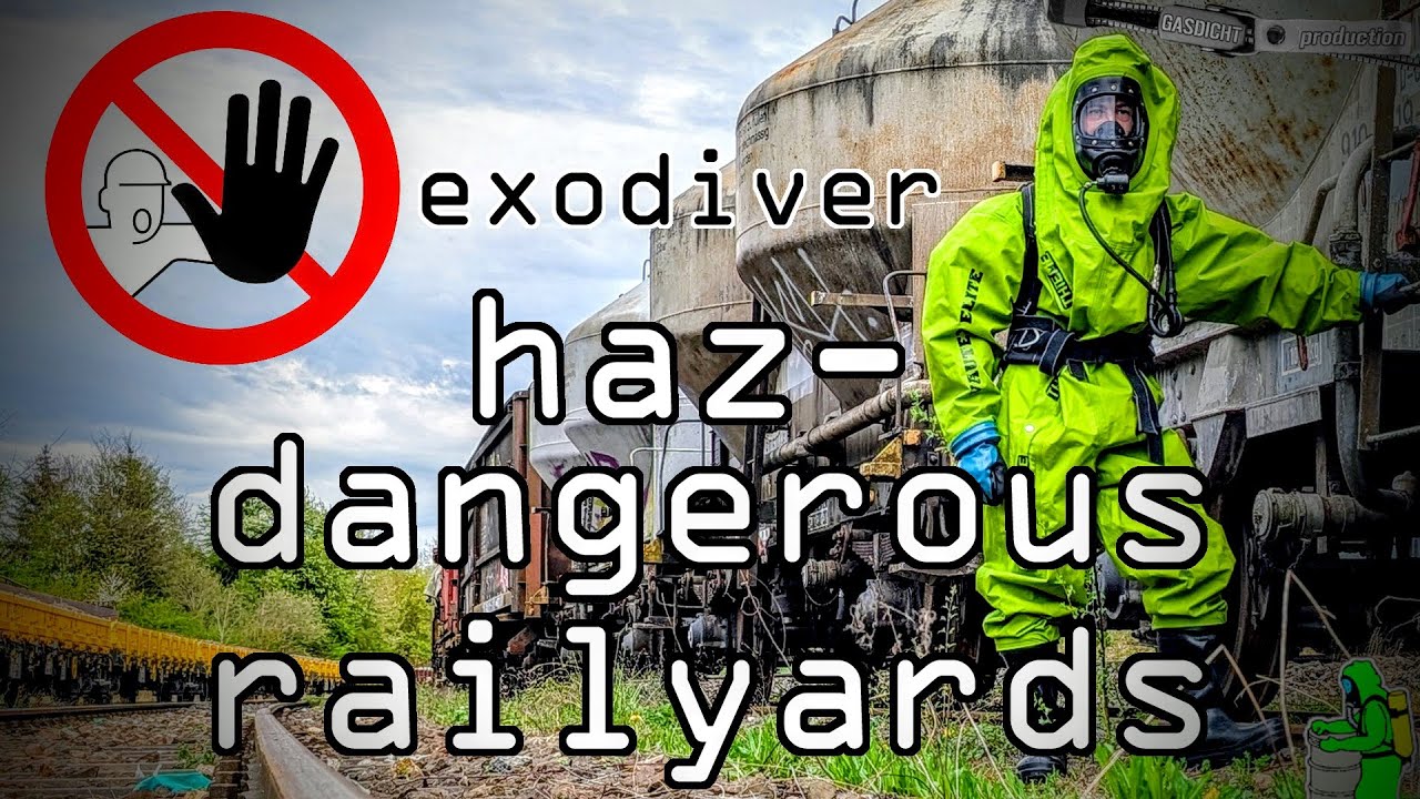 The hazdangerous railyards - Part I - 'exodiver' in his 'VAUTEX ELITE 3S-L' Level-B Hazmat Suit