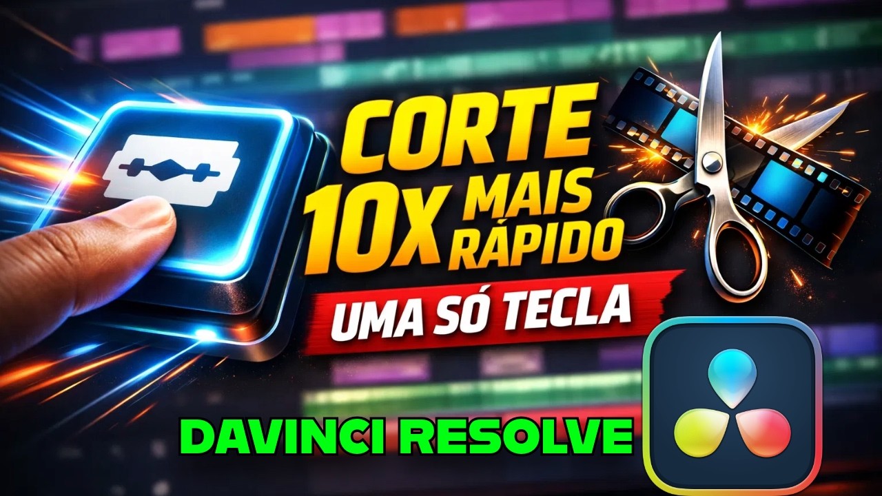 Corte 10x Mais Rápido no DaVinci Resolve: Atalho de Uma Tecla Essencial!