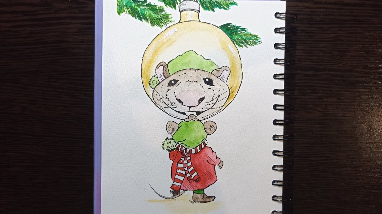 Рисунок акварелью / Мышонок