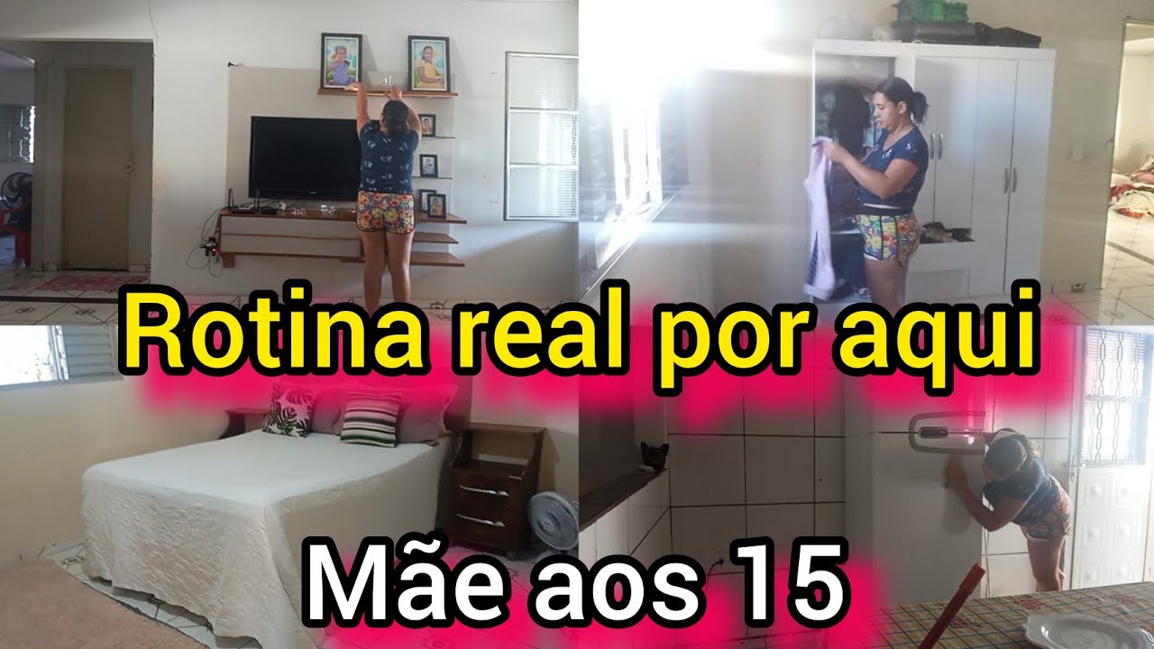 Rotina real  por aqui //mãe aos 15  😻 organização do lar 