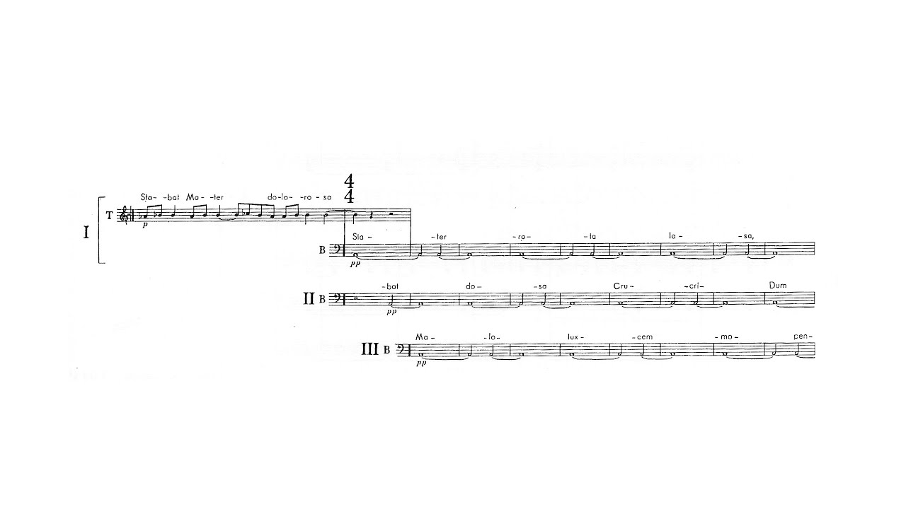 Krzysztof Penderecki - Stabat Mater (from St. Luke Passion - 1966) [Score video]